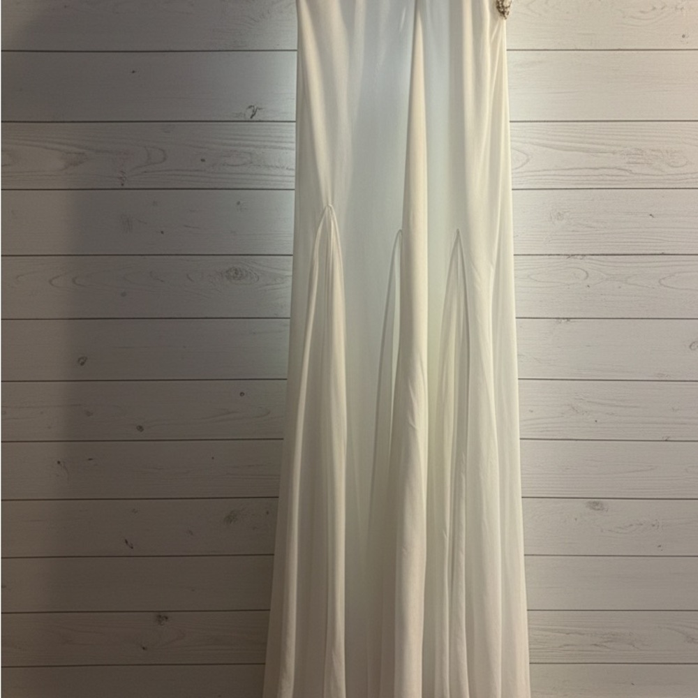 Mac Duggal Strapless White Dress